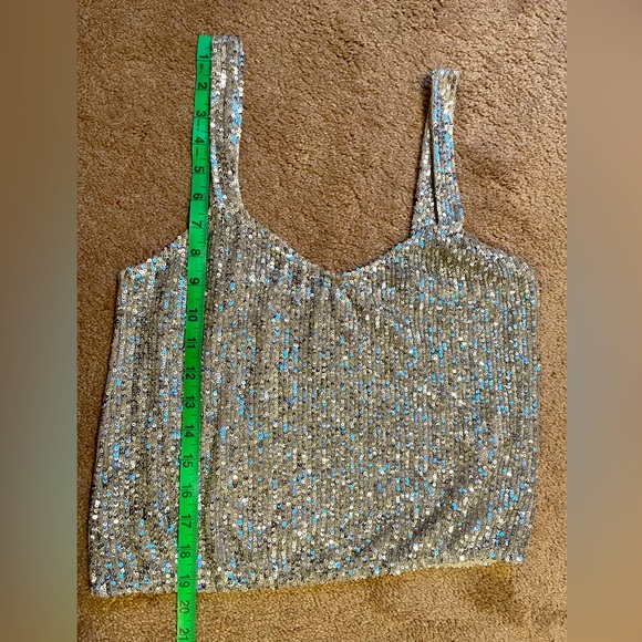 Zara sparkly sequin, linen lined inseam. Small, perfect condition. Glam,… - Picture 5 of 6
